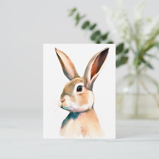 Rabbit Portrait 025 Briefkaart (Staand voorkant)