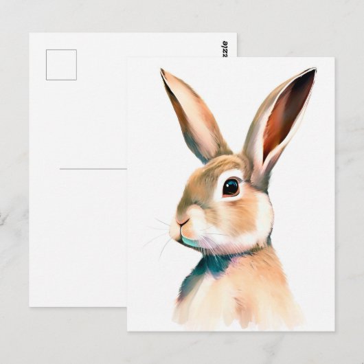 Rabbit Portrait 025 Briefkaart (Voorkant / Achterkant)
