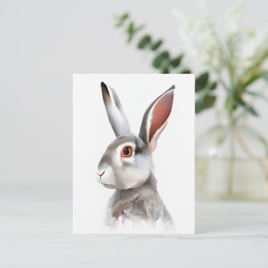 Rabbit Portrait 026 Briefkaart (Staand voorkant)