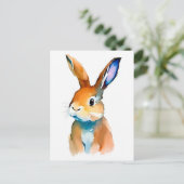 Rabbit Portrait 027 briefkaart (Staand voorkant)