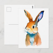 Rabbit Portrait 027 briefkaart (Voorkant / Achterkant)