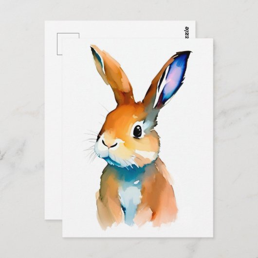Rabbit Portrait 027 briefkaart (Voorkant / Achterkant)