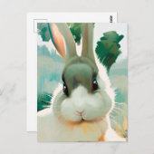 Rabbit Portrait 032 Briefkaart (Voorkant / Achterkant)