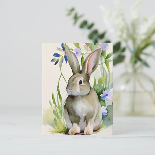 Rabbit Portrait 043 Briefkaart (Staand voorkant)