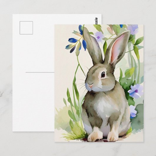 Rabbit Portrait 043 Briefkaart (Voorkant / Achterkant)