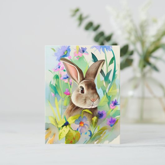 Rabbit Portrait 044 Briefkaart (Staand voorkant)