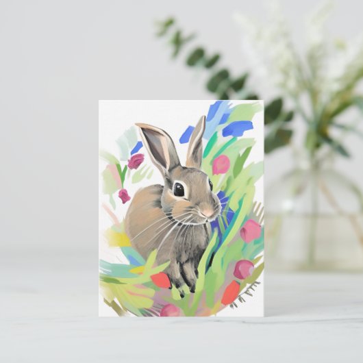 Rabbit Portrait 045 Briefkaart (Staand voorkant)