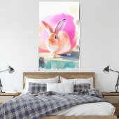 Rabbit Portrait 062 Stretched canvasprint Canvas Afdruk (Insitu (Slaapkamer))
