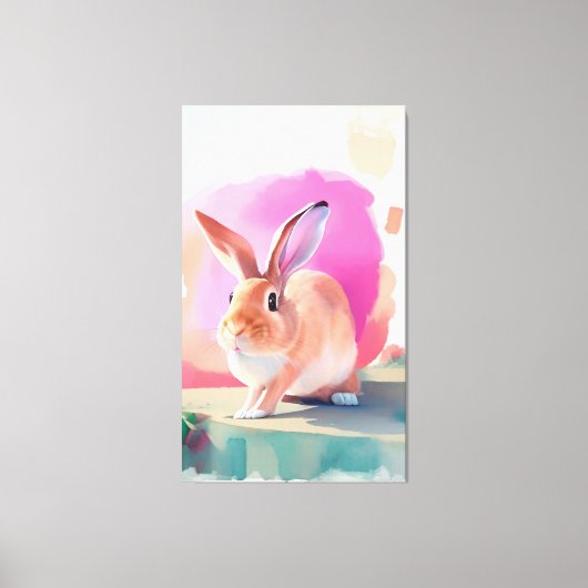 Rabbit Portrait 062 Stretched canvasprint Canvas Afdruk (Voorkant)