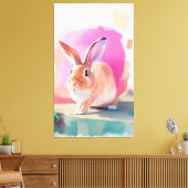 Rabbit Portrait 062 Stretched canvasprint Canvas Afdruk (Insitu (Woonkamer))
