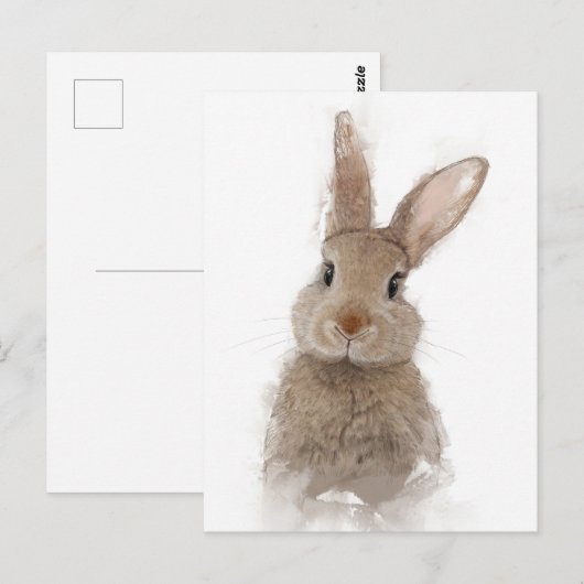 Rabbit Portrait 40 Briefkaart (Voorkant / Achterkant)