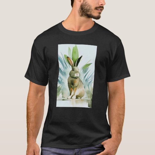 Rabbit Portrait No 24 Animal Easter T-shirt (Voorkant)