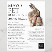 Rabbit Portret, Pet Boarding Adverteren Flyer (Voorkant)