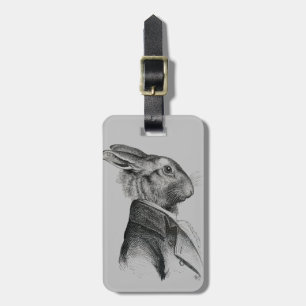 Rabbit Portret Profile Bagagelabel