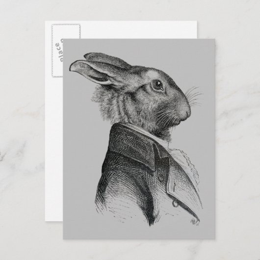 Rabbit Portret Profile Briefkaart (Voorkant / Achterkant)