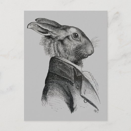 Rabbit Portret Profile Briefkaart (Voorkant)