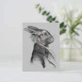 Rabbit Portret Profile Briefkaart (Staand voorkant)