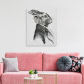Rabbit Portret Profile Canvas Afdruk (Insitu (Woonkamer))