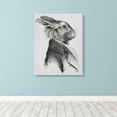Rabbit Portret Profile Canvas Afdruk (Insitu (Houten vloer))