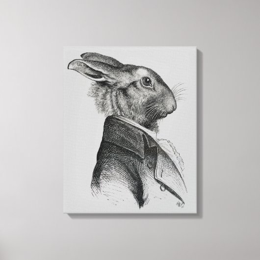 Rabbit Portret Profile Canvas Afdruk (Voorkant)