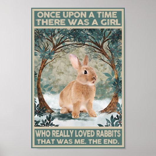 Rabbit Poster Once On A Time Print Decor (Voorkant)