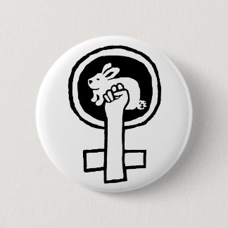 Rabbit Power. Officiële Susan Ash-Lee Products Ronde Button 5,7 Cm