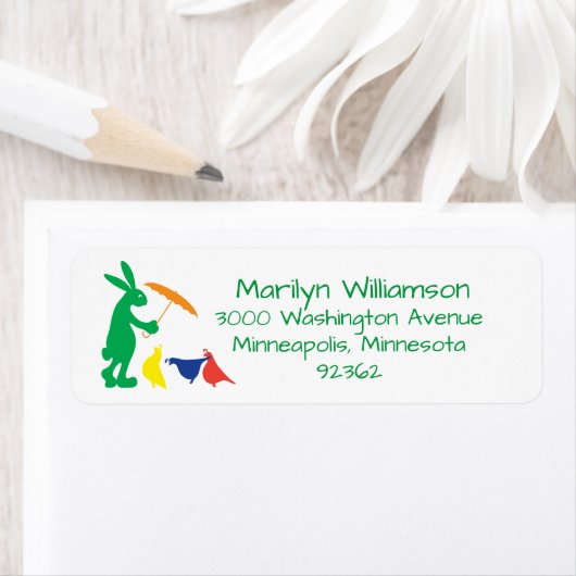 Rabbit & Quail Return Address Label (Insitu)
