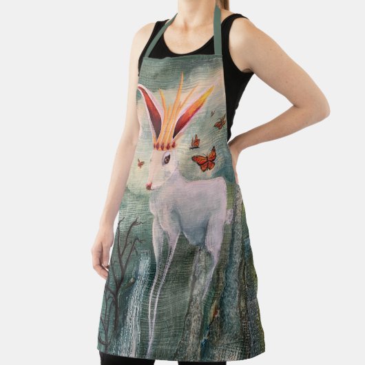 Rabbit Queen Surreal Art All-Over Print Apron Schort (Insitu)