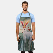 Rabbit Queen Surreal Art All-Over Print Apron Schort (Gedragen)