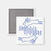 Rabbit Rabbit Blue White Maandelijkse herinnering Magneet (Voorkant / Achterkant)
