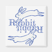 Rabbit Rabbit Blue White Maandelijkse herinnering  Magneet (Voorkant)
