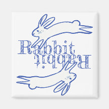 Rabbit Rabbit Blue White Maandelijkse herinnering 