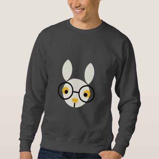 Rabbit Rabbits Bunny Head Cute Glasses Cartoon Trui (Voorkant)