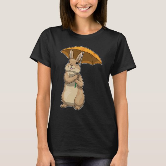 Rabbit Raining Paraplu T-shirt (Voorkant)