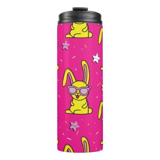 Rabbit Rave: Kinderen patroonverrukking Thermosbeker (Voorkant)