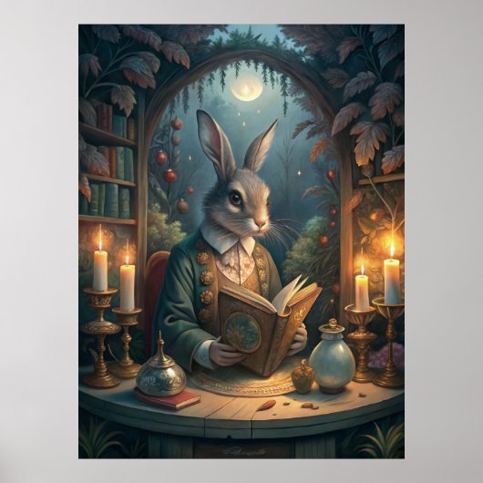 Rabbit Reading Poster (Voorkant)