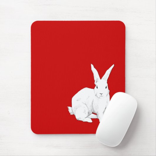Rabbit Red Mousepad Muismat (Met muis)