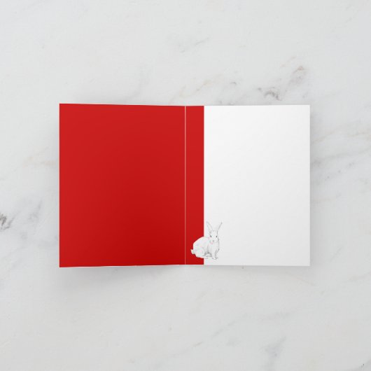 Rabbit red Note Card Feestdagen Kaart (Binnen)