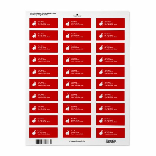 Rabbit Red Return Label (Full Sheet)