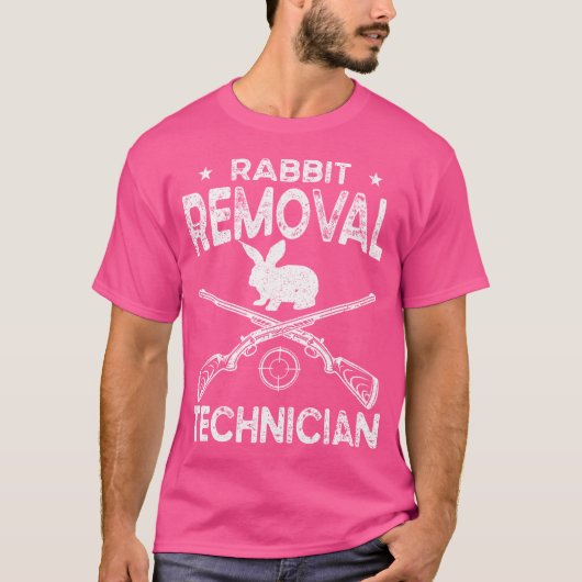 Rabbit Removal Technicien Funny Rabbit Hunting Rab T-shirt (Voorkant)