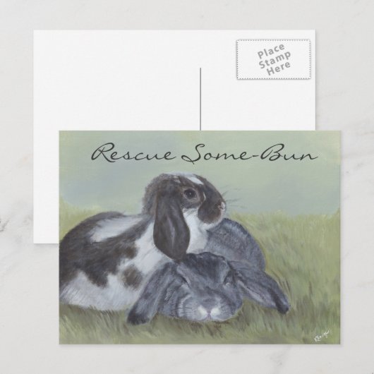 Rabbit Rescue Card Briefkaart (Voorkant / Achterkant)