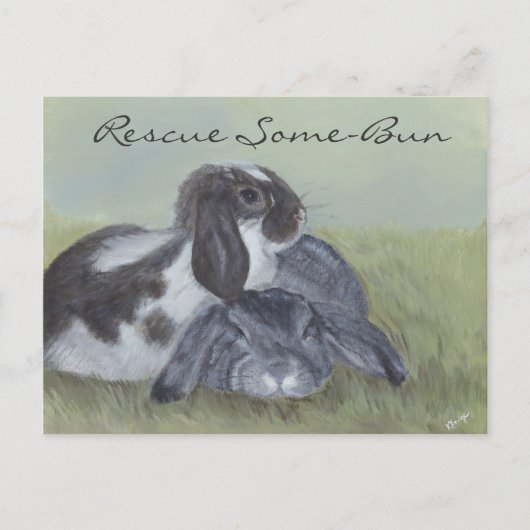 Rabbit Rescue Card Briefkaart (Voorkant)