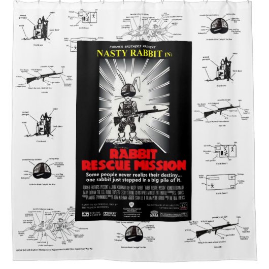 RABBIT RESCUE MISSIE douchegordijn (Voorkant)