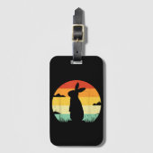 Rabbit Retro  80s Style Bunny Lover Bagagelabel (Voorkant (verticaal))