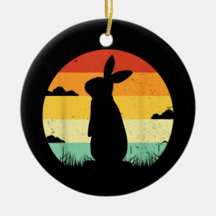 Rabbit Retro 80s Style Bunny Lover Keramisch Ornament