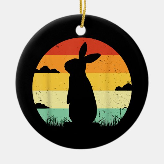 Rabbit Retro 80s Style Bunny Lover Keramisch Ornament (Voorkant)