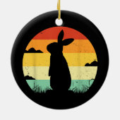 Rabbit Retro 80s Style Bunny Lover Keramisch Ornament (Achterkant)