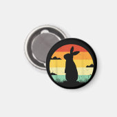 Rabbit Retro  80s Style Bunny Lover Magneet (Voorkant / Achterkant)