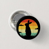 Rabbit Retro  80s Style Bunny Lover Ronde Button 3,2 Cm (Voorkant /achterkant)