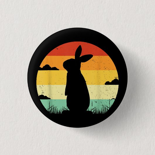 Rabbit Retro  80s Style Bunny Lover Ronde Button 3,2 Cm (Voorkant)